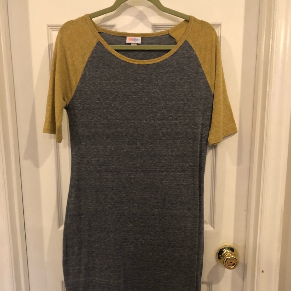 LulaRoe Mustard/Gray Julia